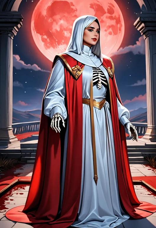 Beautiful Woman In Beneath A Blood-red Moon, The Necro Saint...