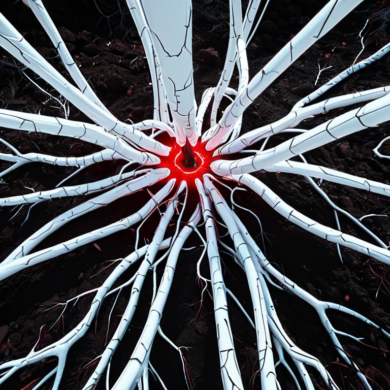 Whiteember, A Dense Tangle Of Tree Roots And Dark Soil Photo...