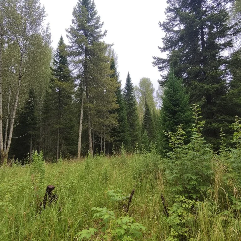 Tajgafotoles, A Dense Mixed Forest With Birch And Spruce Tre...