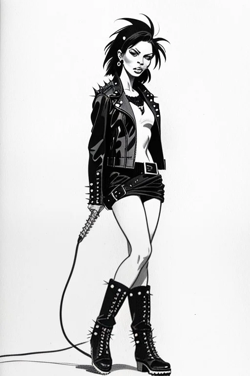 Gimenez Black And White Drawing. Frontal View. A Rebellious...