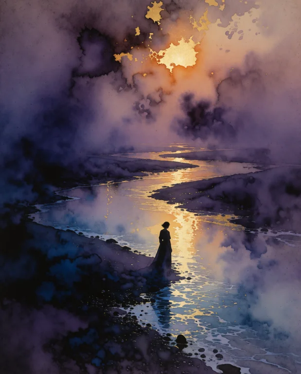 Ta86avuncanny, Avant Garde, A Solitary Woman Stands At The P...