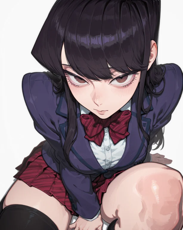 Solo, 1girl, Solo, Komi Shouko, 1girl, Black Hair, Blazer, B...