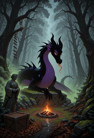 1girl, Solo, No Humans, Lying With Legs Crossed1.5, Malefice... — Stable Diffusion AI Prompt: 1girl, solo, no humans, (lying with legs crossed:1.5), maleficent dragon, dragon...
