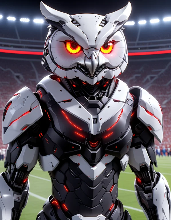 A Superb Owl At An American Football Game Whiteember, High T...