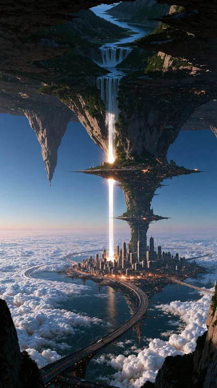 Dcvstexp. Extreme Aerial Wide Shot Of An Endless Vertical La...