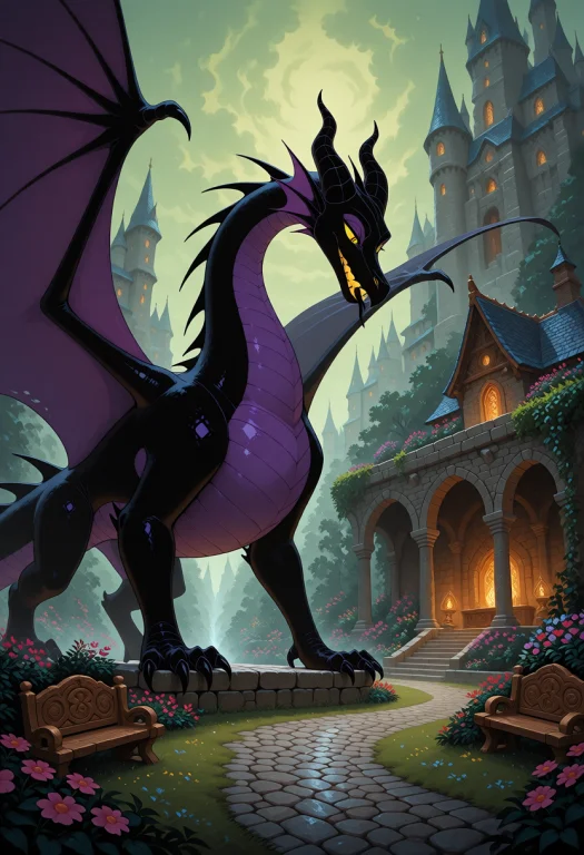 1girl, Solo, No Humans, Maleficent Dragon, Dragon, A Mystica...