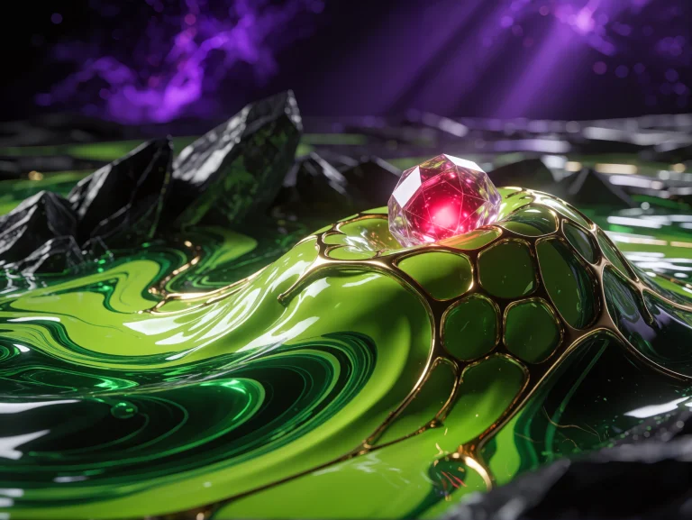 A High-quality Cgi Render, Featuring A Macro Shot Of A Churn...