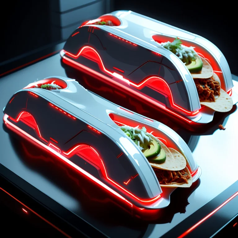 Futuristic, Glossy White Technology With Glowing Red Accents...