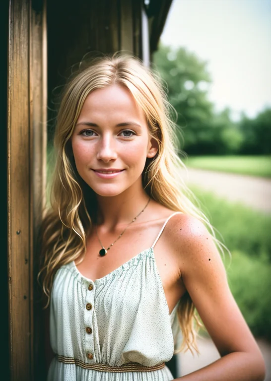 A Photo Of A Dutch Blonde Woman Smiling0.98old0.9 Standing B...
