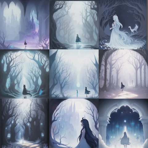 Fairy-tale-painting-style, Cursed Princess — Stable Diffusion AI Prompt: fairy-tale-painting-style, cursed princess