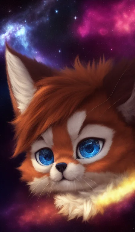 , Solo, Mammal, Whiskers, Fur, Star, Space, Anthro, Hair, Hi...