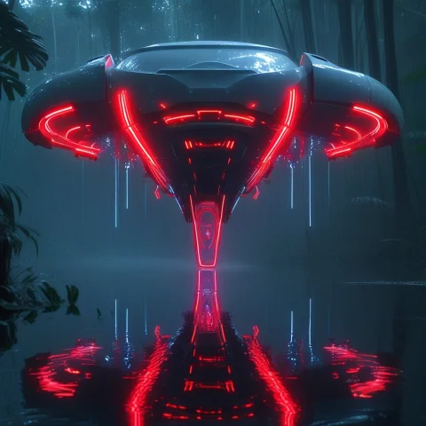 Whiteember, Amazonrainforest, River, Monkeys, Flying Cars Wi... — SDXL AI Prompt: WhiteEmber, Amazon_Rainforest, river, monkeys, flying cars with wings, glowing,...