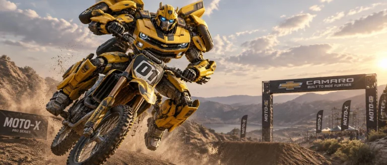 A Yellow Camaro Bot In Moto-x Pro Rider Mode