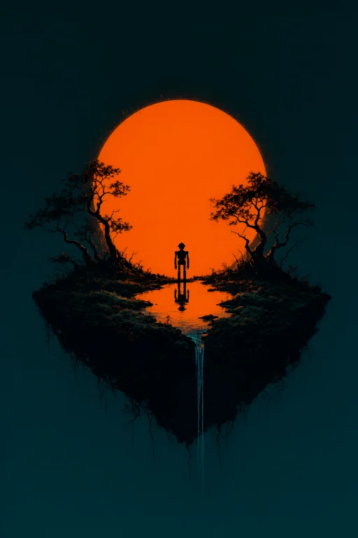 A Flat, High-contrast Graphic Illustration In The Style Of A...