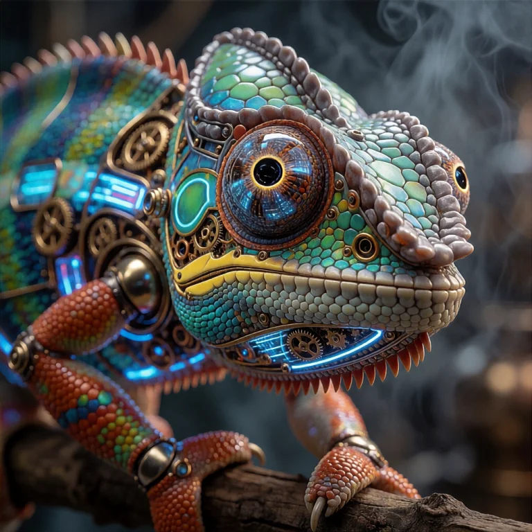 A Breathtaking Macro Raw Close-up Of A Mechanical Steampunk...