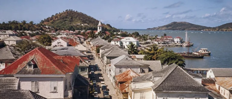 Old Marigot In 1955, Color Photo From A Rooftop
