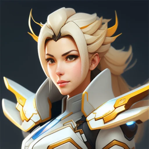 Mercy From Overwatch, Character Portrait, Portrait, Close Up...