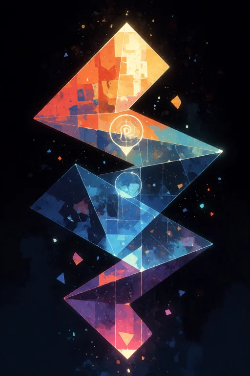 Njsw33t. Pinterestcore03. Neon-lit Geometric Shapes Hovering...