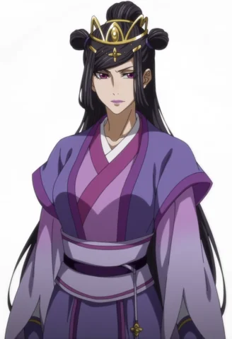 Yuziyuan, Purple Eyes, Purple Lips, Black Hair, Long Hair, H... — Stable Diffusion AI Prompt: Yuziyuan, purple eyes, purple lips, black hair, long hair, hair ornament,hair bu...