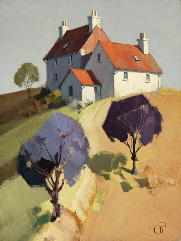 Bradhamel Art Style. A Stylized Painted Landscape Featuring...