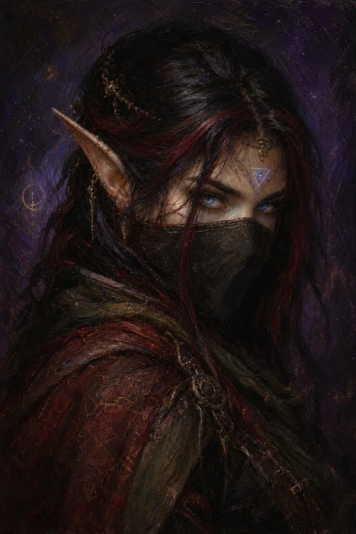 A Moody, High-fantasy Oil Painting Portrait Of A Mysterious...