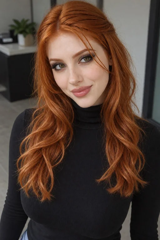 Lanax With Gently Wavy Copper-auburn Hair, Mischievous Grin,...