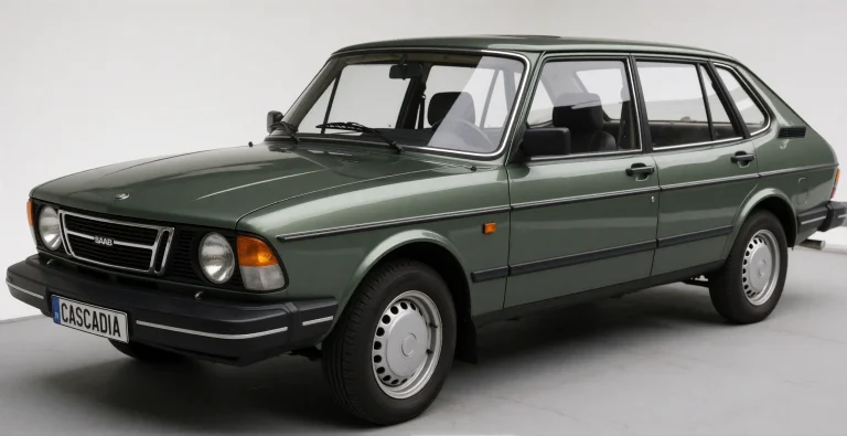 A Sleek, 004225 Colored Saab 900 Sedan Is Showcased In An An...