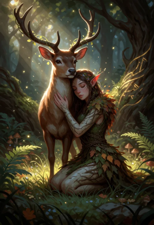 Painterly Digital Artwork In Style Of Ilyavatutin. The Dryad...