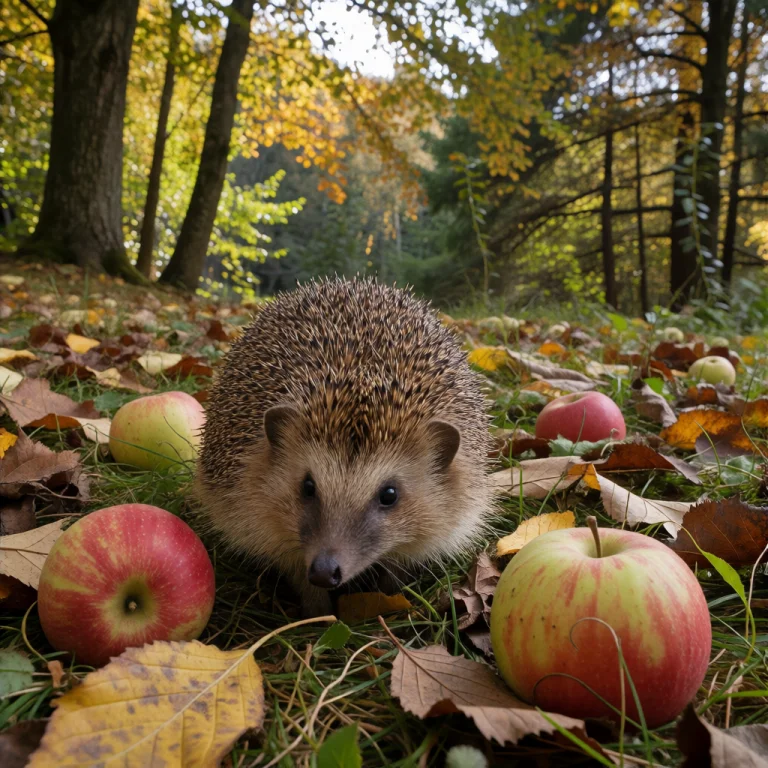 Amateur Photo, Digital Photo, A Hedgehog, Fallen Leaves, For...