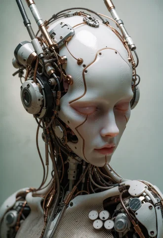 This Is A Highly Detailed, Digital Cgi Artwork Depicting A F... — Stable Diffusion AI Prompt: This is a highly detailed, digital CGI artwork depicting a futuristic, humanoid...