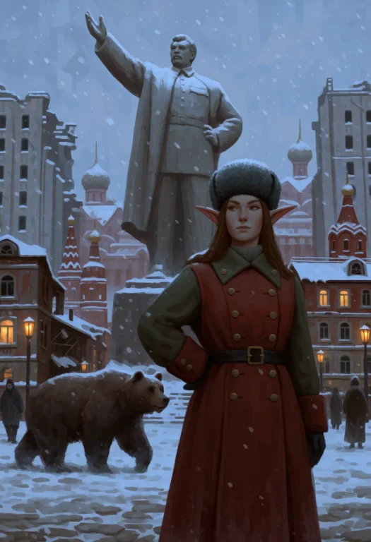 Painterly Digital Artwork In Style Of Ilyavatutin. An Elf Wo...