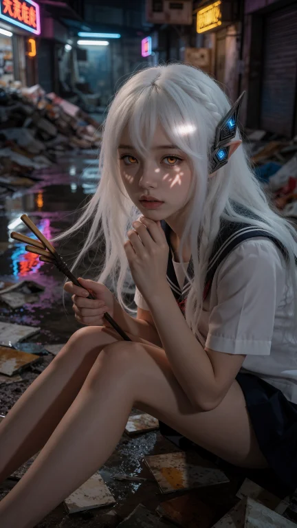 月白瞳美,一位二十四岁的年轻女性,拥有雪一般的白色长发与齐刘...