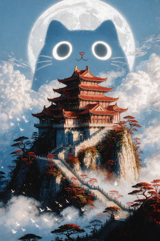 An Enchanting Digital Illustration Of A Fantastical Landscap...