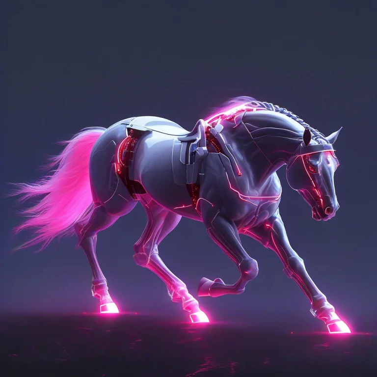 Whiteember, Horse, Running, Vaporwave Background, Beautiful,...