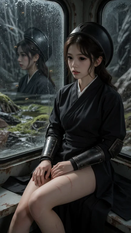 奥森,23 岁纤细身姿的年轻女子独自坐在奥森深层探窟基地二层监视...