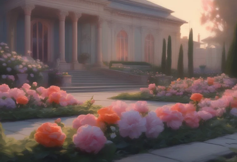 Masterpiece, Best Quality, A Garden Where Flowers Bloom Into...
