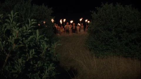 Tmmchn2002, A Group Of People Stands Atop A Grassy Hill At N... — Stable Diffusion AI Prompt: tmmchn2002, A group of people stands atop a grassy hill at night, holding flamin...