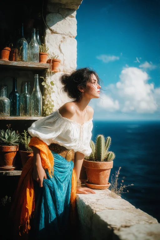 Zidiusart, A Vibrant, Picturesque Illustration A Grown Woman...