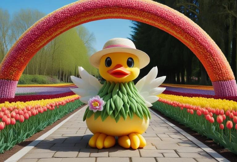 Jaynl-tm, Made Of Tulips, A Wideeyed Anthropomorphic Rubber...