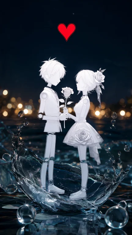 The Image Features A Pair Of White Stick Figure Characters,...