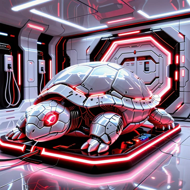 Whiteember, Adorable Futuristic Cybernetic Turtle Completely...