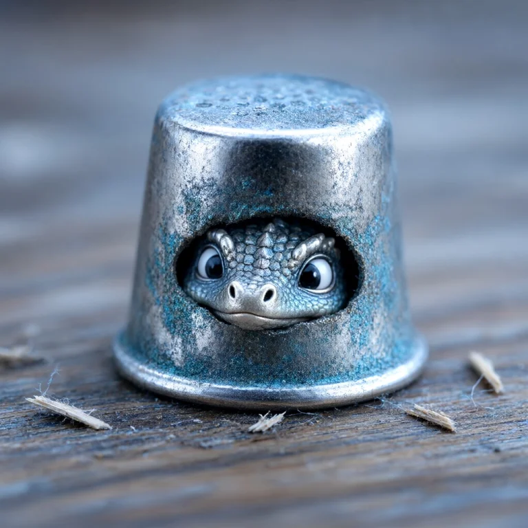 A Miniature, Cute Baby Dragon The Size Of A Marble, Hiding I...