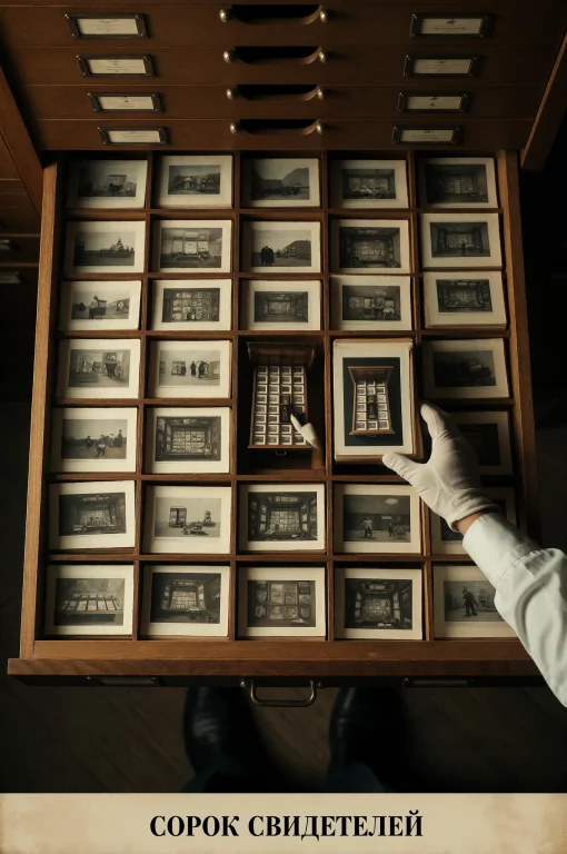Meta Archive Portrait, Wide 34 Cinematic Plate, Top-down Of...