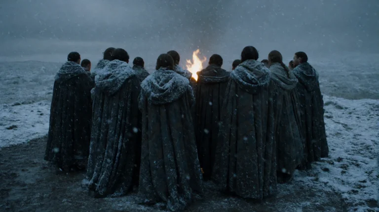 Gmthrnsssn5, A Group Of Figures, Cloaked In Heavy, Snow-dust...