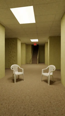 Dcl1m1nal. Backrooms Style, Medium Eye-level Shot Of A Wide,... — Stable Diffusion AI Prompt: DCL1M1NAL. Backrooms style, Medium eye-level shot of a wide, carpeted hallway wi...