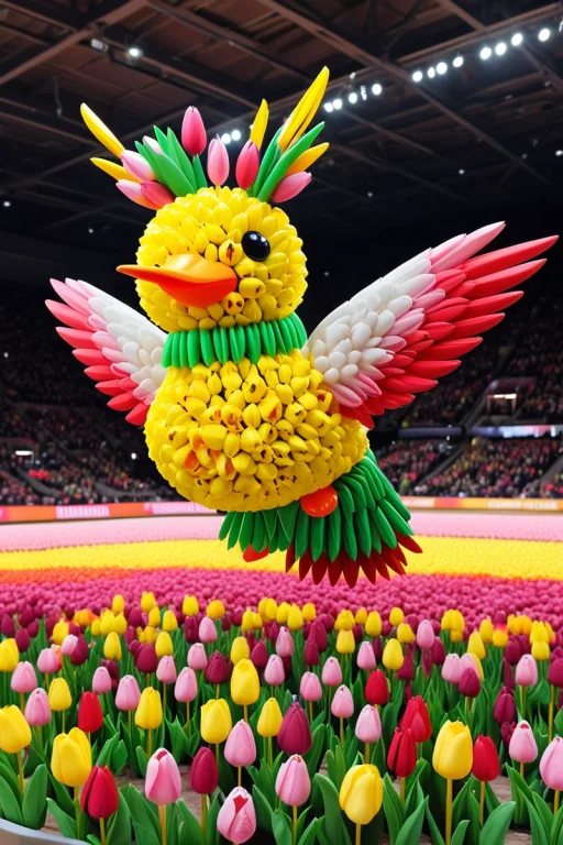 A Cute Hummingbird With A Big Paperclip. Arena, Sport Settin...