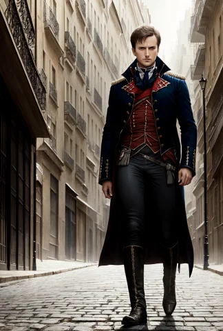 Award Winning Closeup Portrait Photo Of Napoleon Walking In... — Stable Diffusion AI Prompt: award winning closeup portrait Photo of Napoleon walking in 1800s Paris street,...