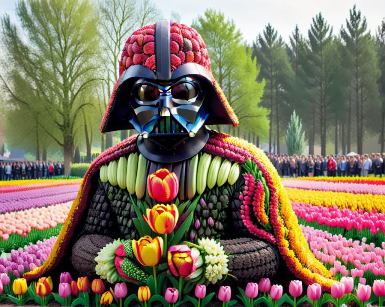 A Topiary Of Darth Vader Made Of Tulips, Jaynl-tm, Rk-topiar...