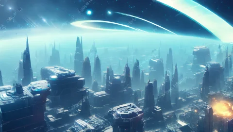 Photo, Scifisteampunkcyberpunk Epic Futuristic Colony City I... — Stable Diffusion AI Prompt: photo, [scifi|steampunk|cyberpunk] epic futuristic colony city in space on massi...
