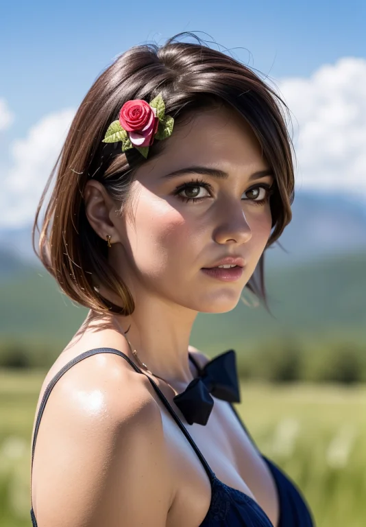 Solo,1girl,looking At Viewer,parted Lips,blue Sky,sunny,dres...